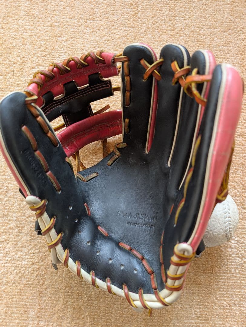 ZETT 軟式用グローブ ホワイト/ピンク/ブラック