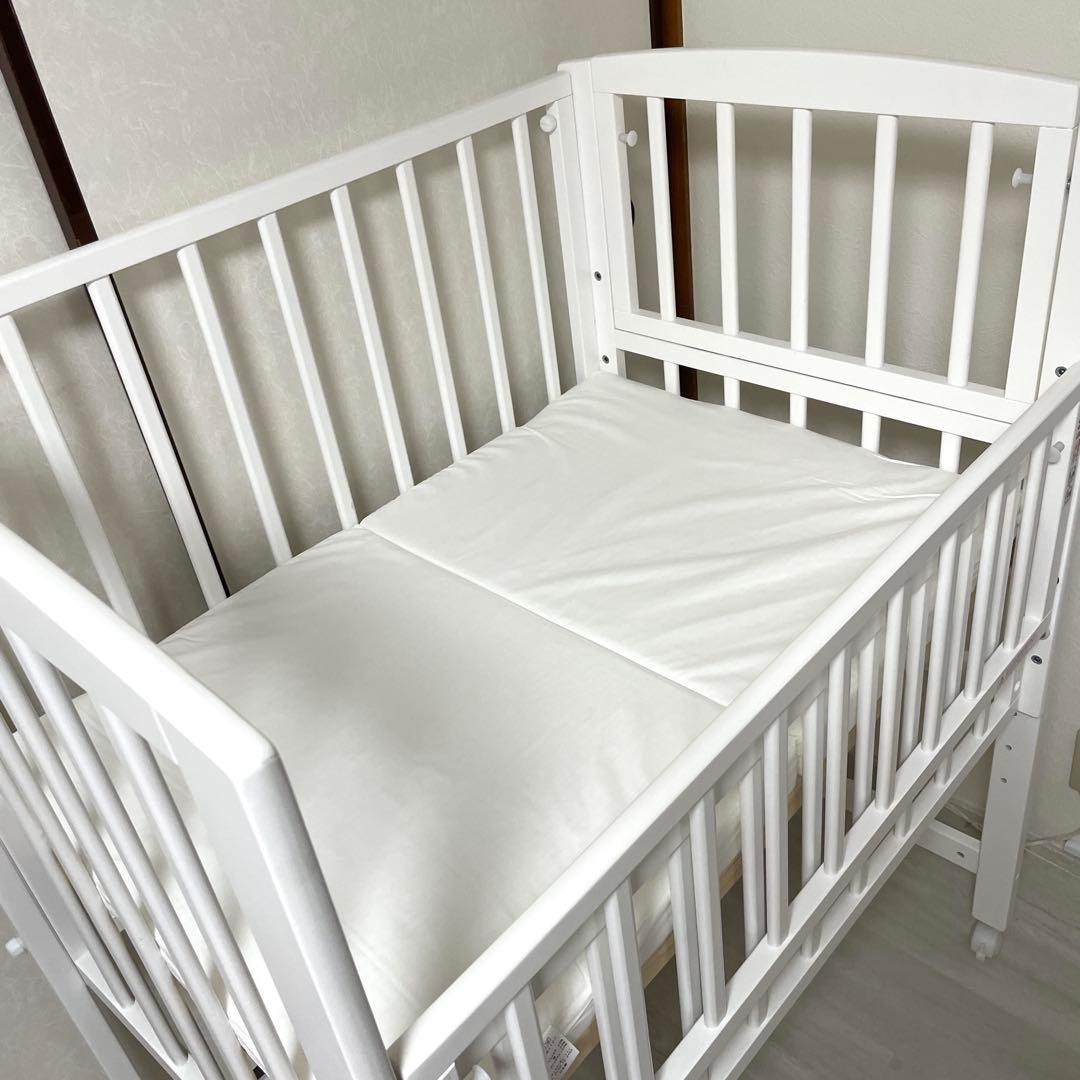 【大和屋】ミニベビーベッド（ノモック・Wオープンハイタイプ）マット付