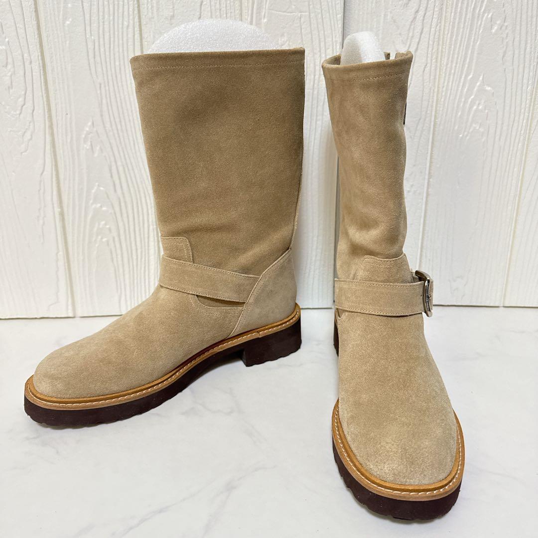 箱付き LE TALON レザーエンジニアブーツ 牛革スエード M 23.5