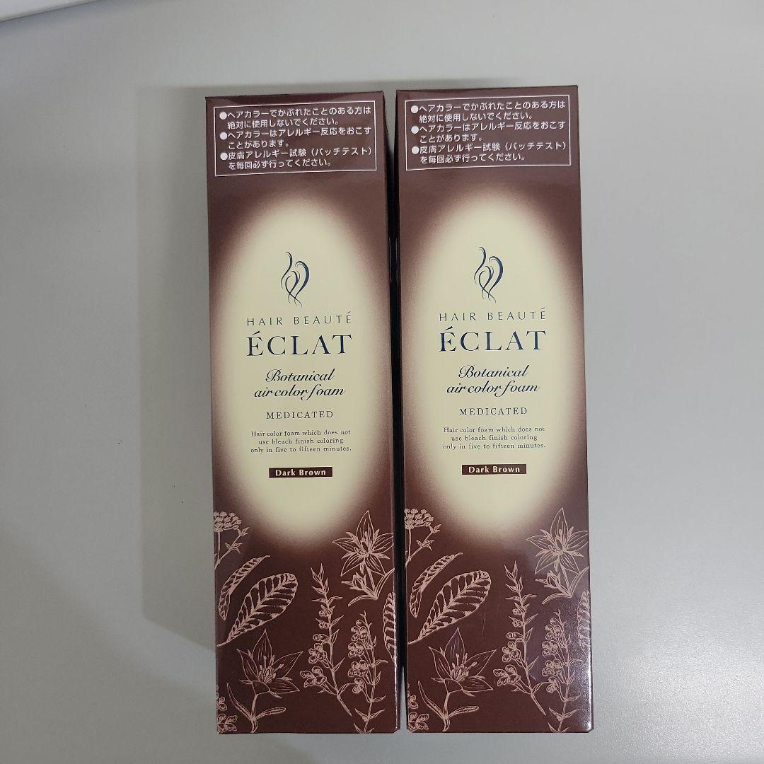 ヘアボーテエクラ ボタニカルエアカラーフォーム ダークブラウン 2本セット