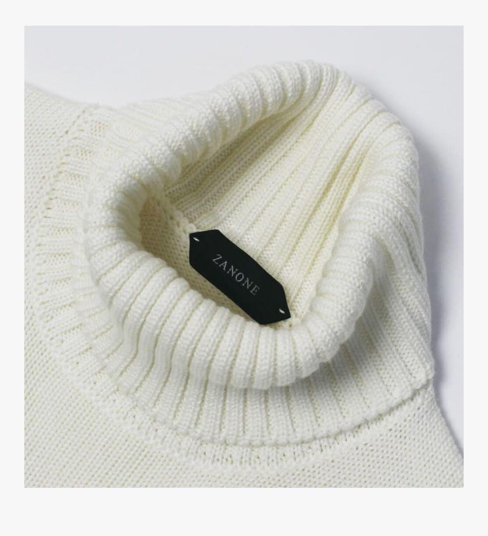 試着のみ　zanone タートルネックニット　ミドルゲージ　50