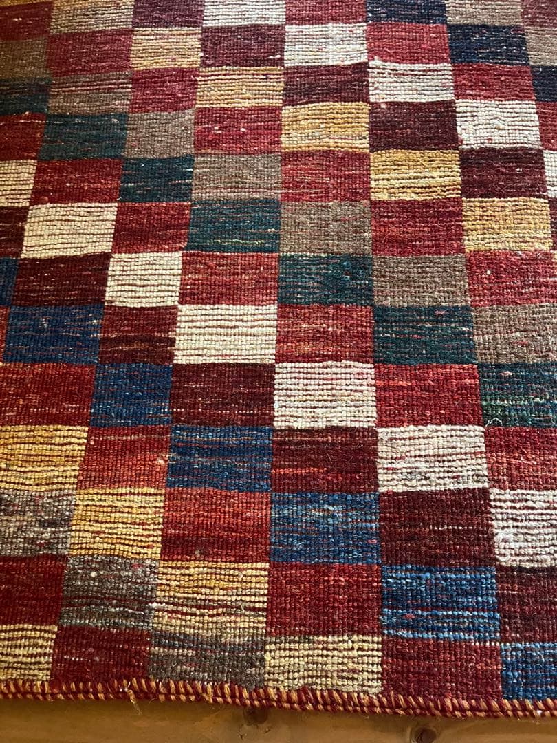 ギャッベ ペルシャ絨毯 86x60cm ギャベ 玄関マット 手織り ラグ 絨毯