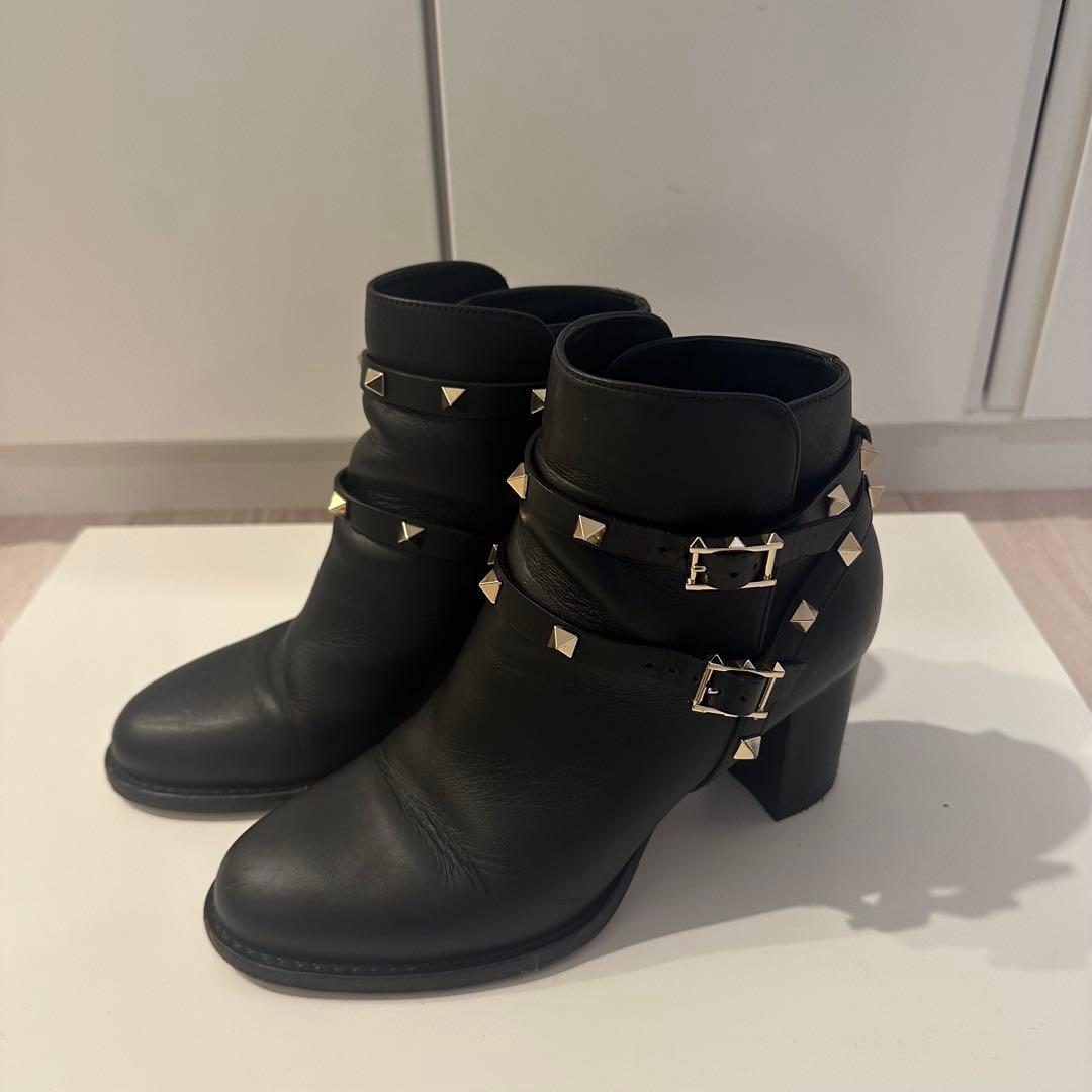 VALENTINO ロックスタッズ アンクル ヒール ブーツ 36サイズ