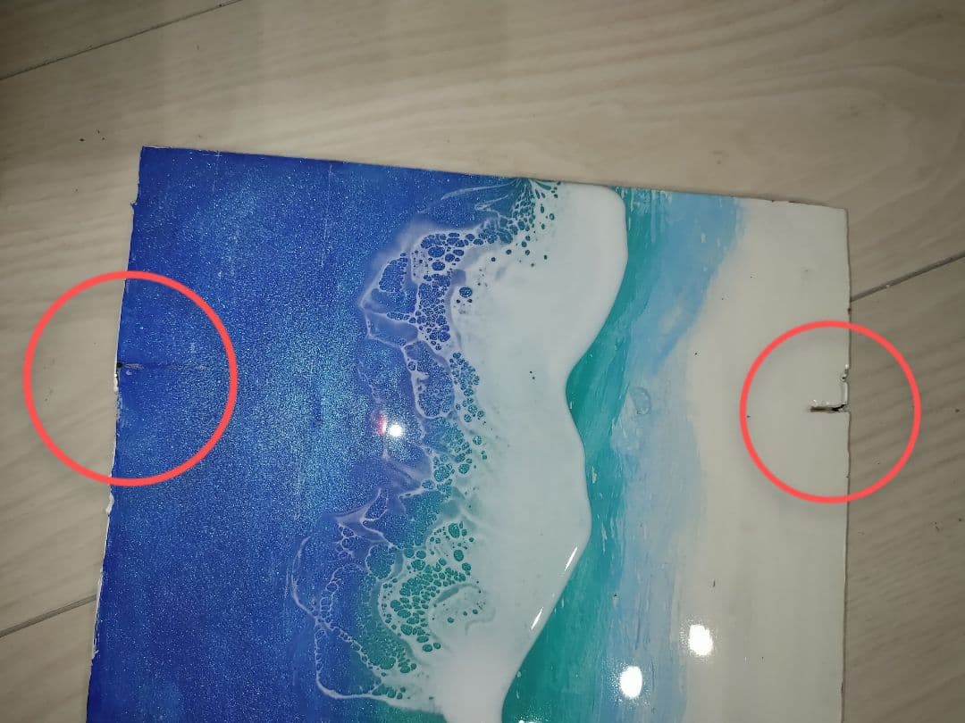 オーシャンレジン壁掛けボード　大きいサイズ　アート作品ハンドメイド　宮古ブルー