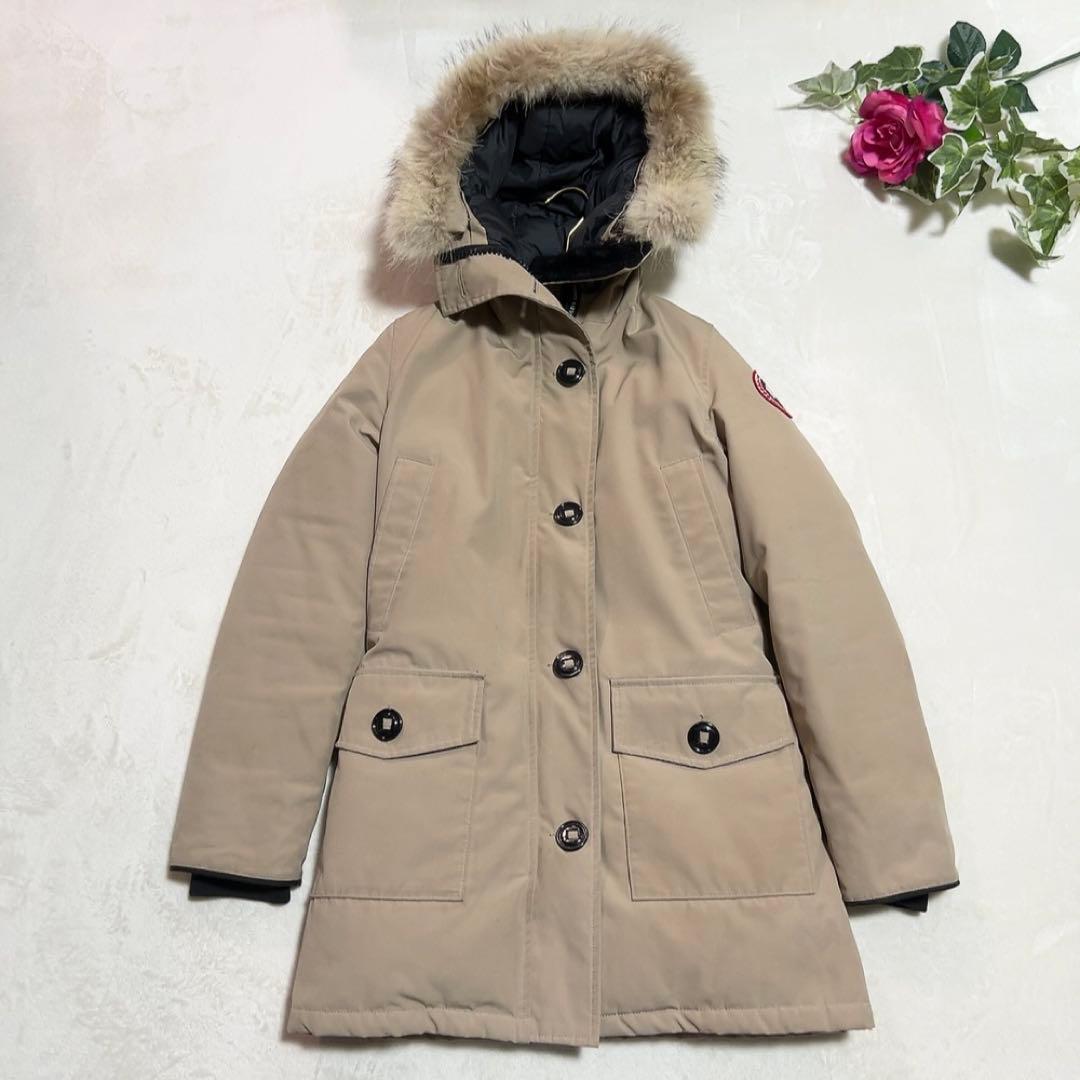極美品✨ カナダグース ブロンテ ロング ファー ベージュ XS レディース