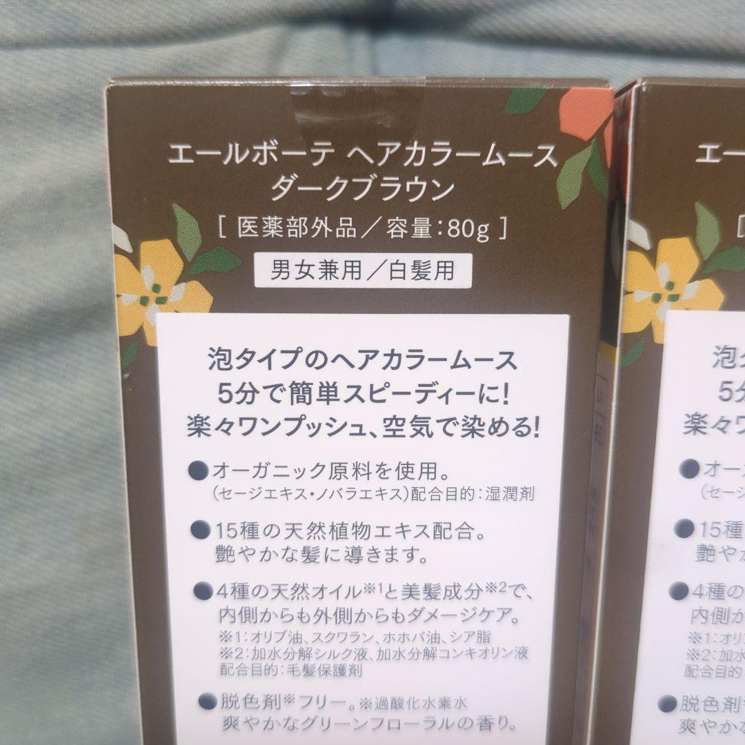 【新品】エールボーテ ヘアカラー ムース ダークブラウン 80g 2本セット