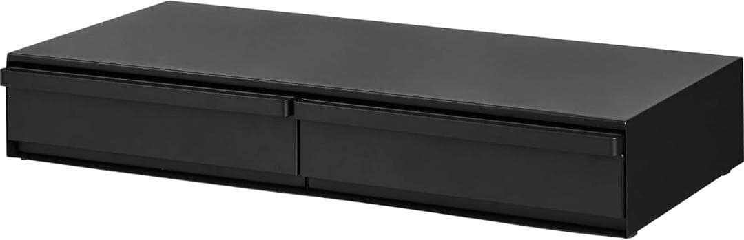 【ゆー】tower キッチン家電下引き出し＆スライドテーブル W80 黒