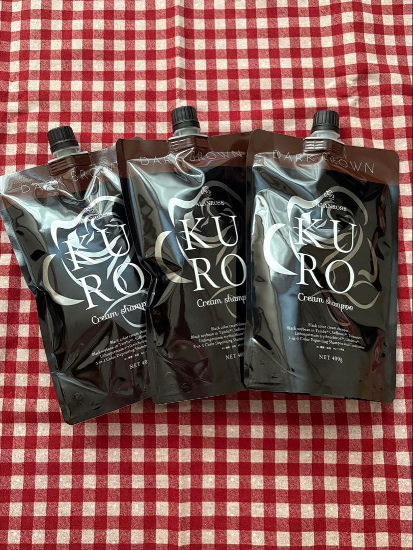 新品未使用✨バランローズKUROクリームシャンプー ダークブラウン3個セット