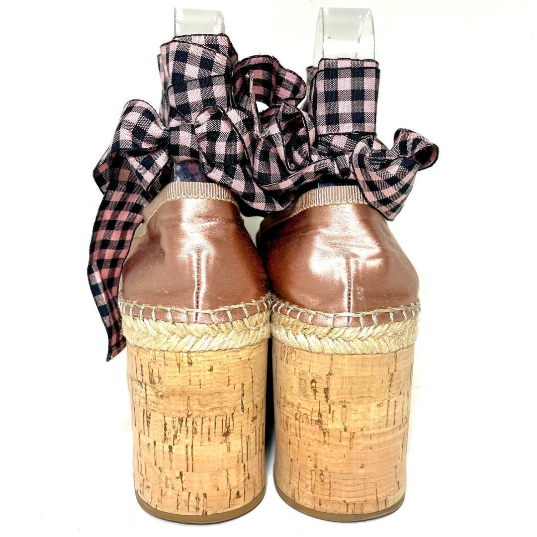 美品 MIUMIU ミュウミュウ 35 1/2 ビジュー厚底パンプス