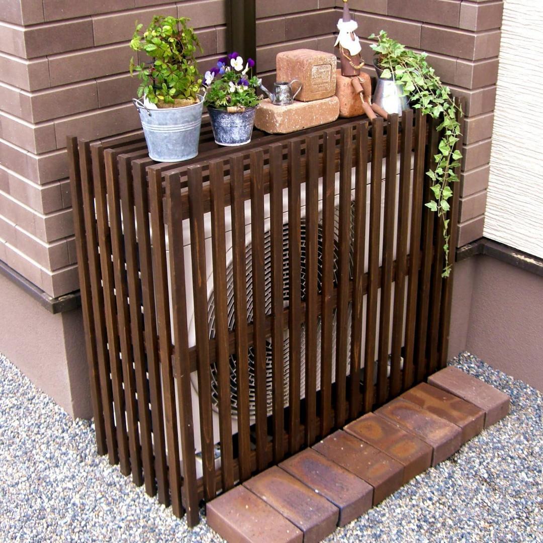 ガーデンガーデン エアコン室外機カバー ダークブラウン MAC-875LIGHT