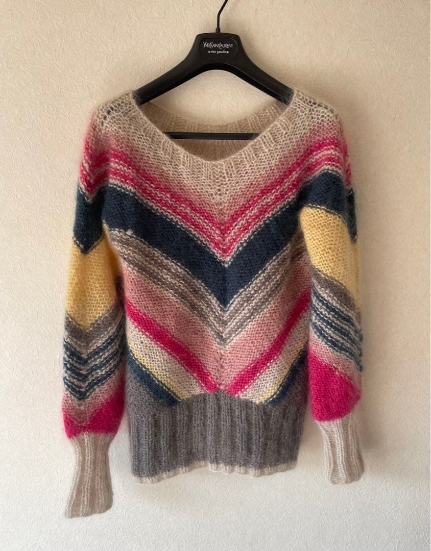 新品未使用 三國万里子 きょうの編みもの掲載 モヘア しましま セーター