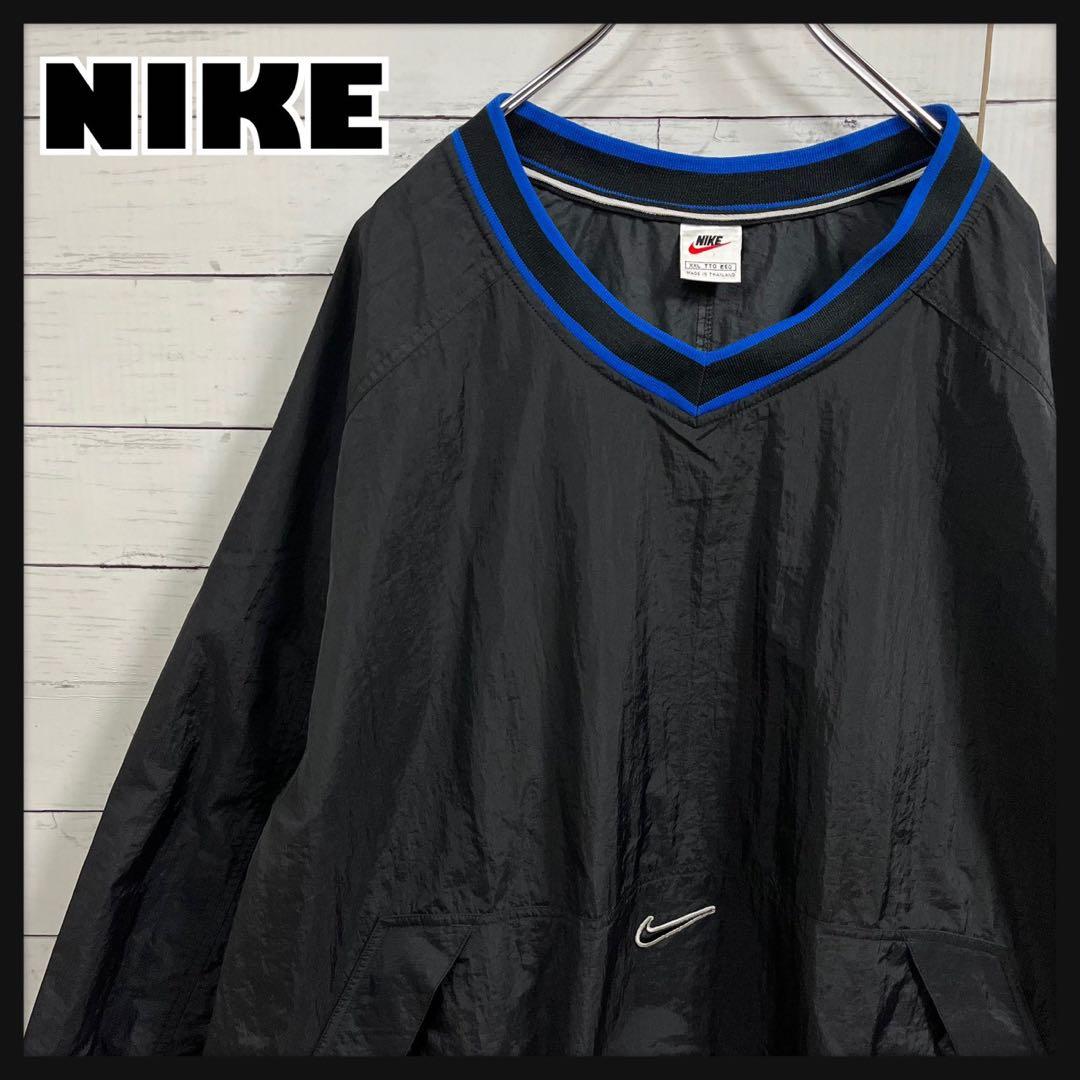 1【希少XXL】ナイキ☆銀タグ Vネック ナイロン プルオーバー☆7419