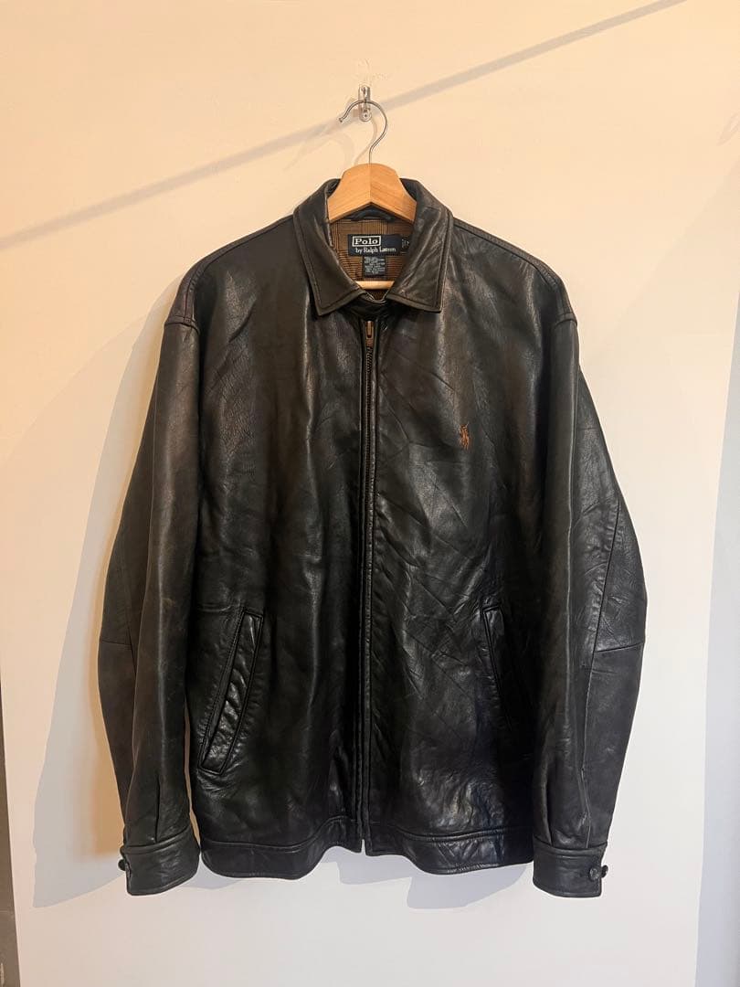 90s polo ralph lauren ラルフローレン　レザー ジャケット