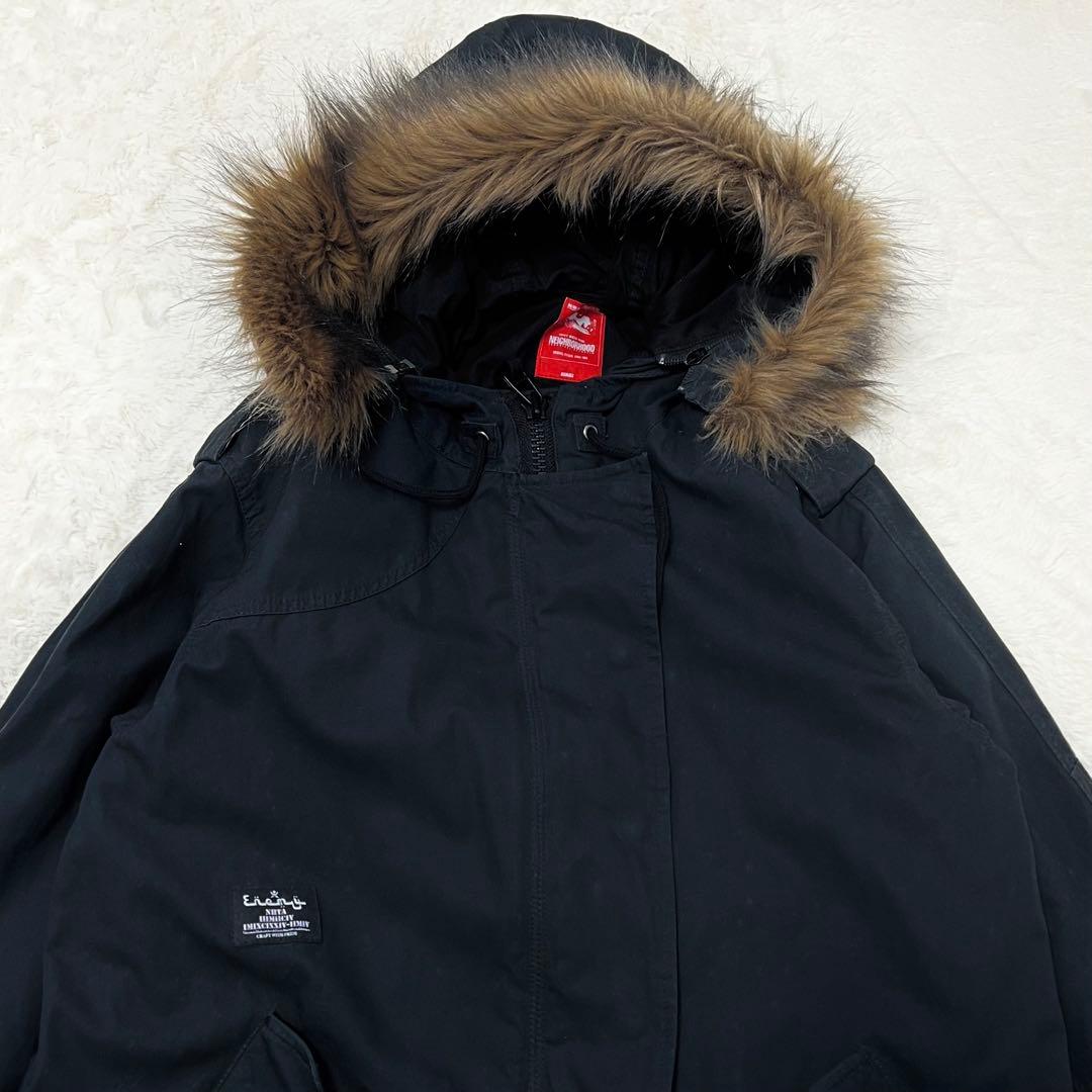 【にや】ネイバーフッド✨️10周年記念　モッズコート　ファー　取り外しフード