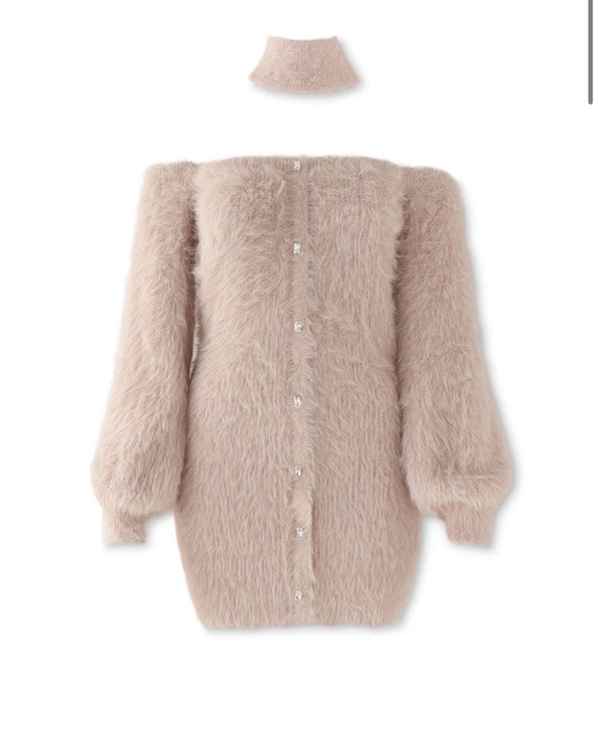 M me eme バックリボンシャギーニットワンピース