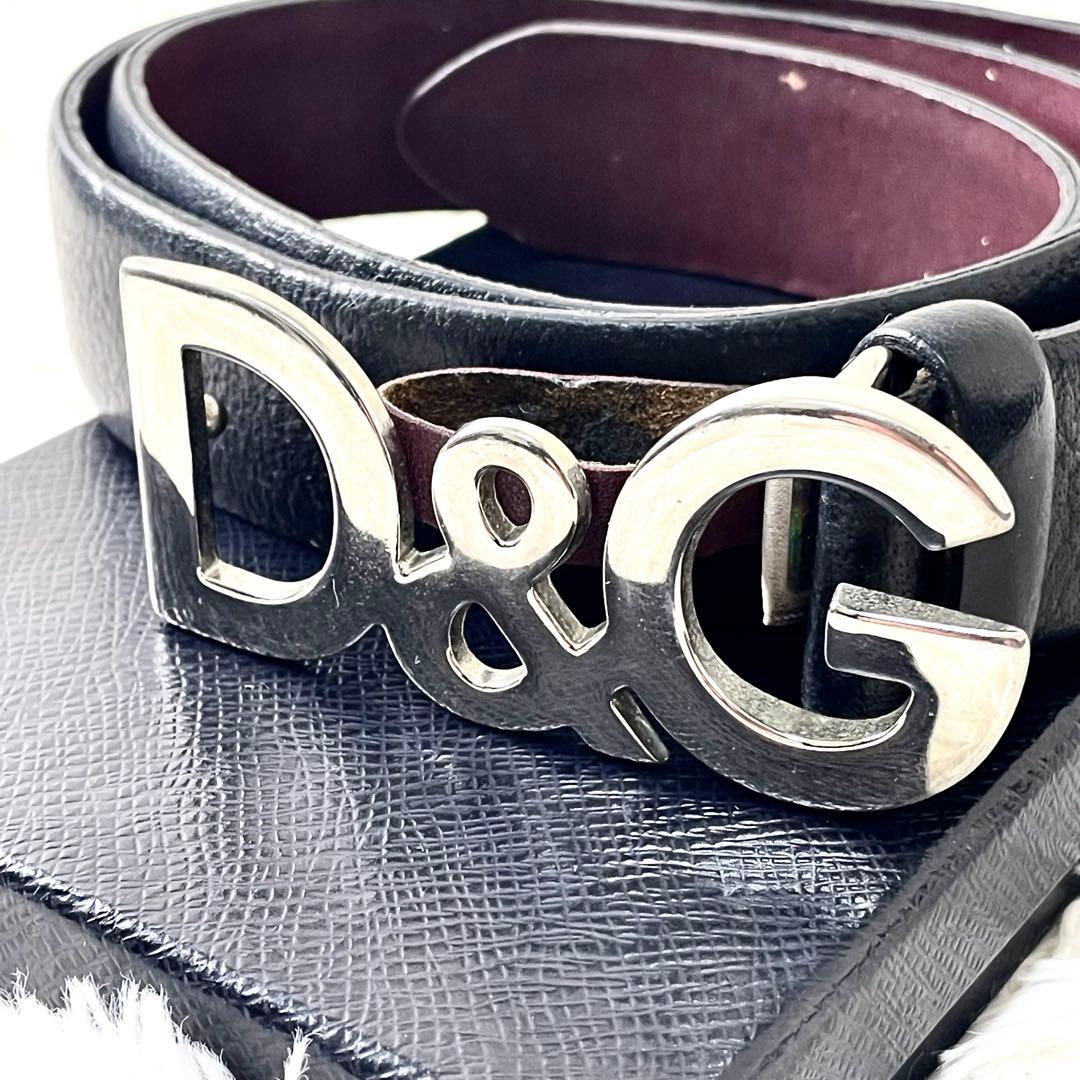 ドルチェ&ガッバーナ　D &G メンズ　ベルト　ブラック　黒　レザー