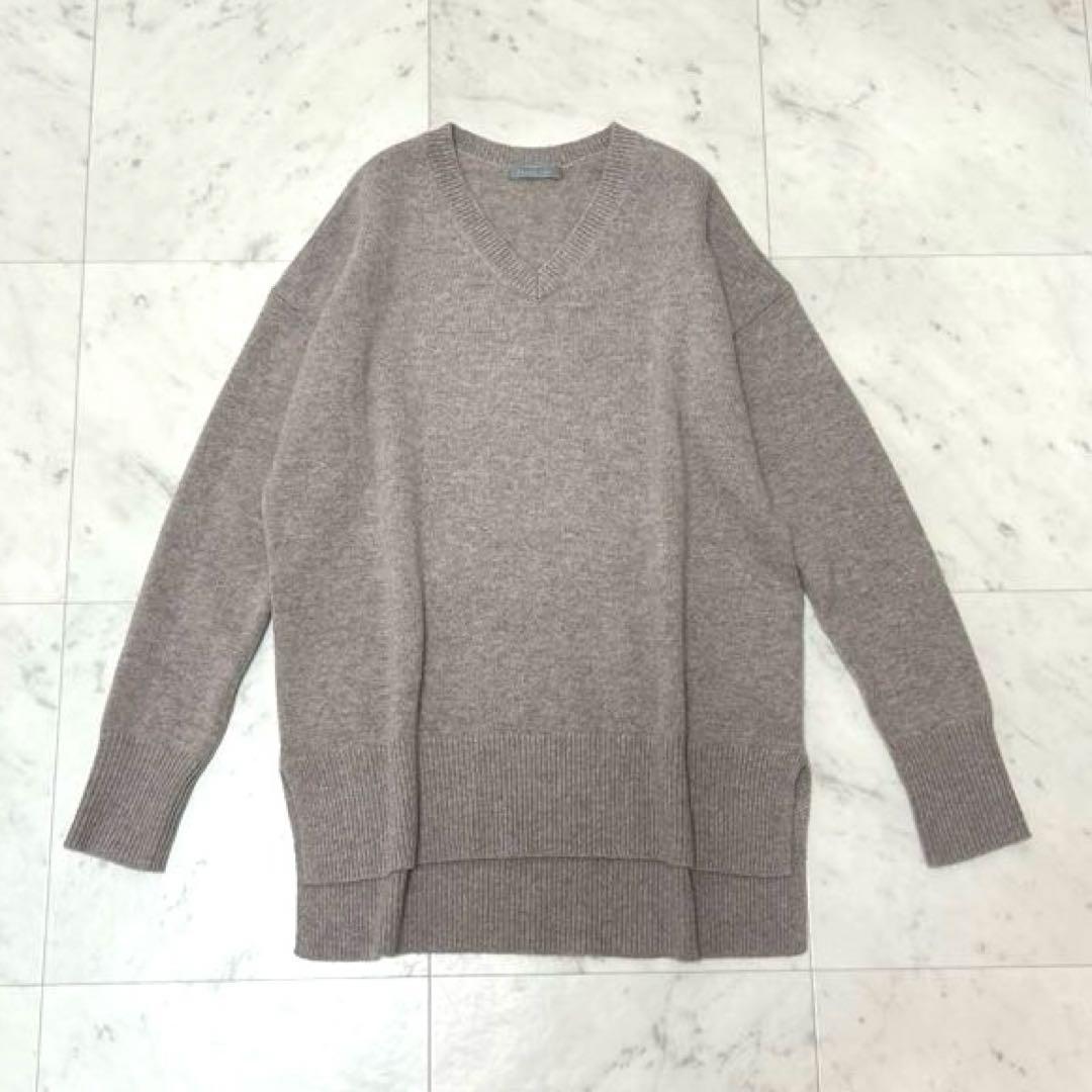 極美品 セオリーリュクス ベージュ 長袖ニット カシミア100% M