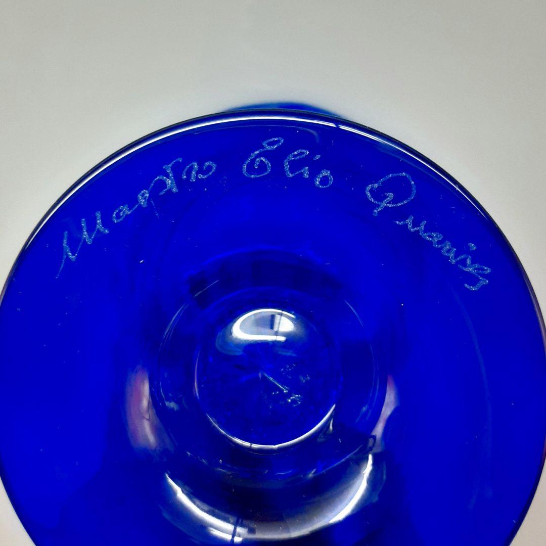 MURANO ムラノ 金彩 ブルー ゴブレット グラス