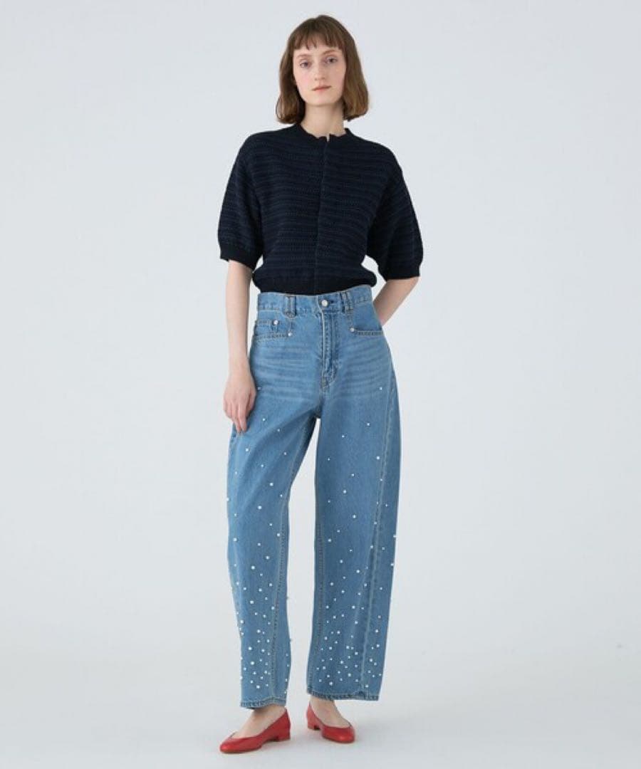 MACPHEE パールデニム コクーンテーパードパンツ