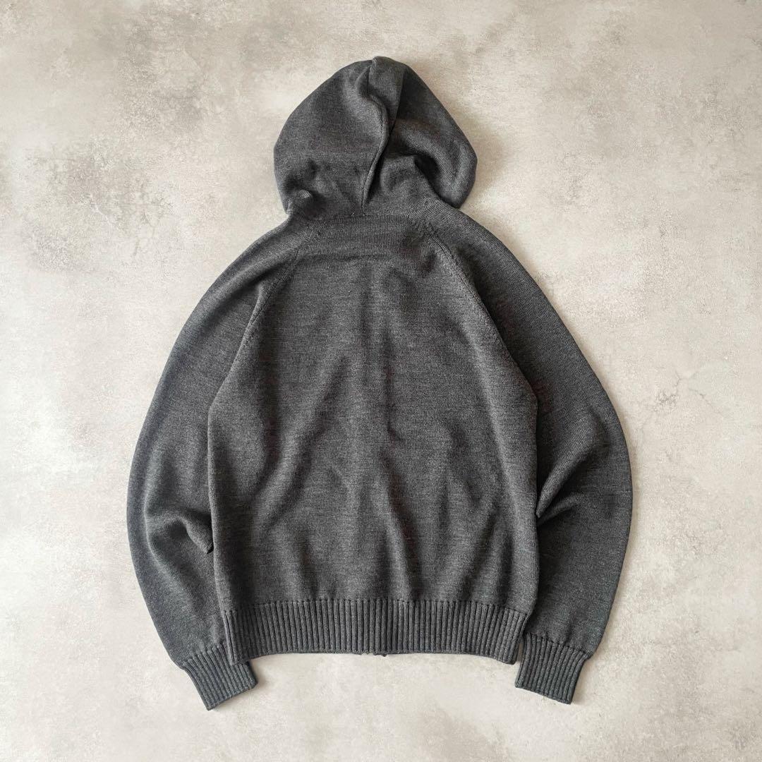 Drumohr ニットパーカー ダブルジップ グレー イタリア製 44 ウール