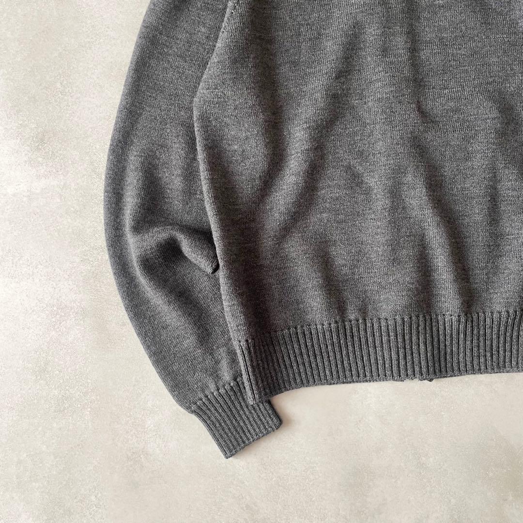 Drumohr ニットパーカー ダブルジップ グレー イタリア製 44 ウール