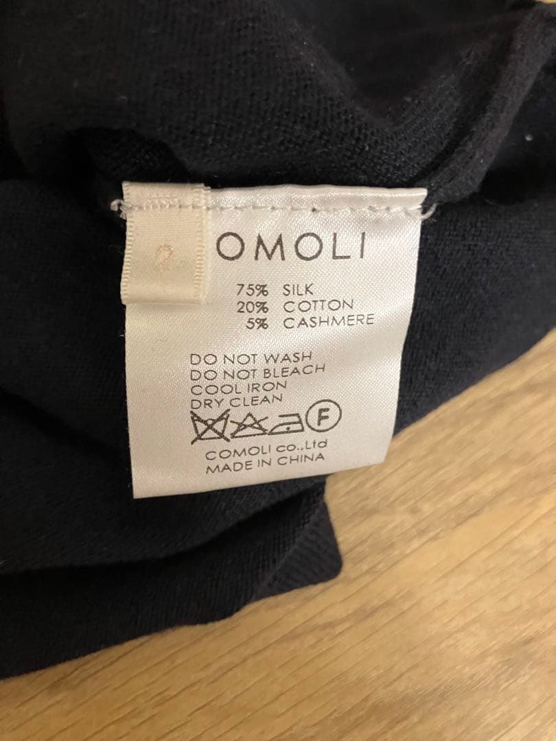 COMOLI コモリ　シルクカシミアニットポロ　ネイビー　2