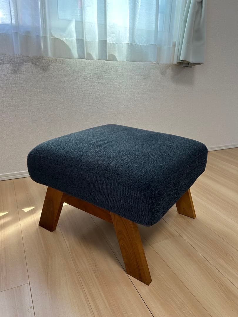 【送料込み】オットマン ダークブルー ウォールナット ForestⅡ 松本木工