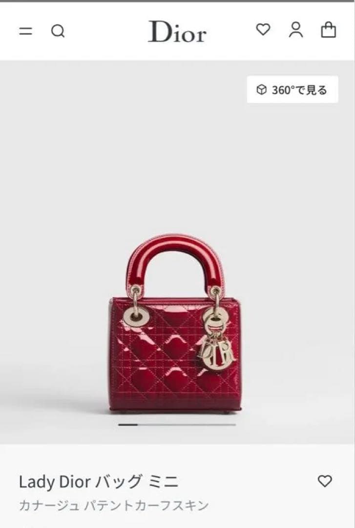 u*可様 Lady Dior バッグ ミニ レッド