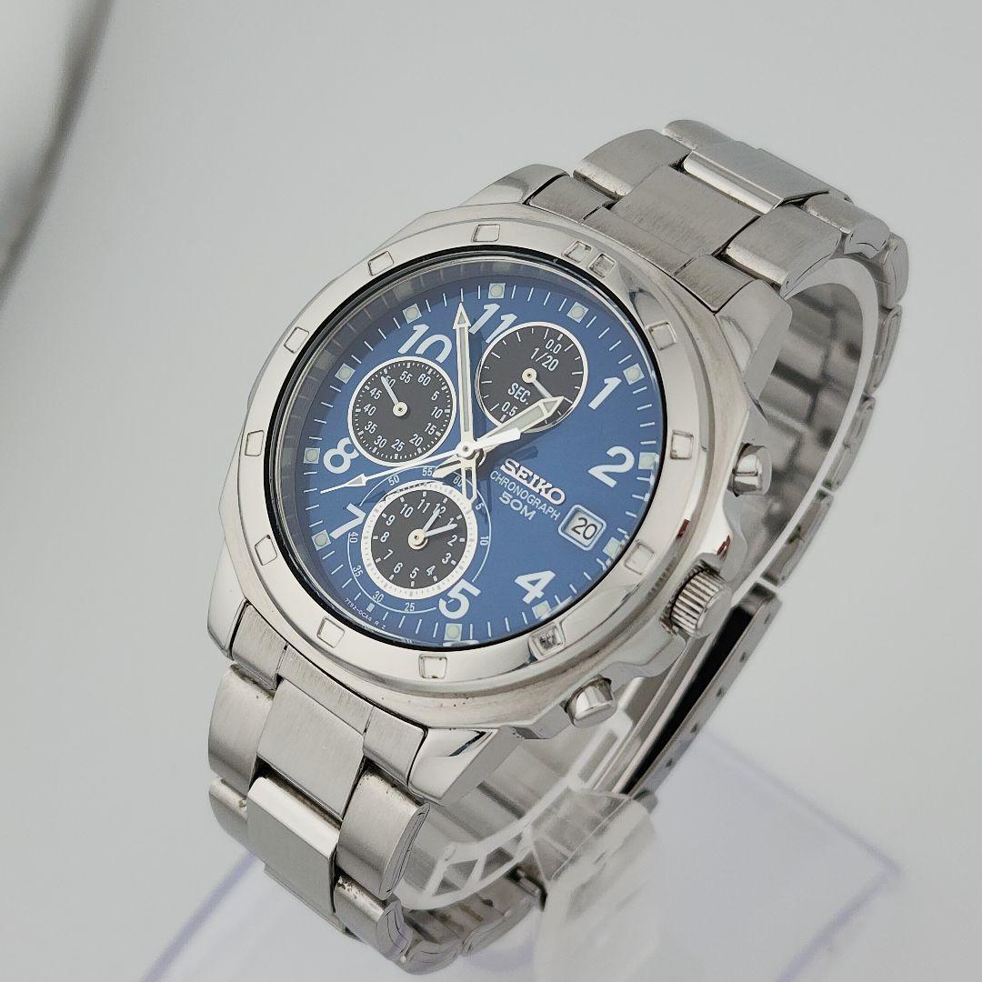 【レア】美品 セイコー 7T92-0CA0 水色 動作良好 腕時計 y2k