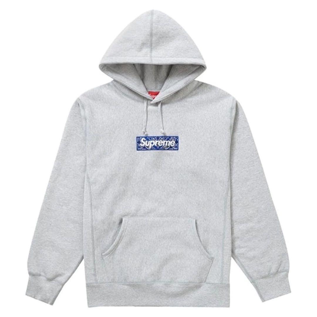 トップス Supreme bandana box logo hoodie Grey L