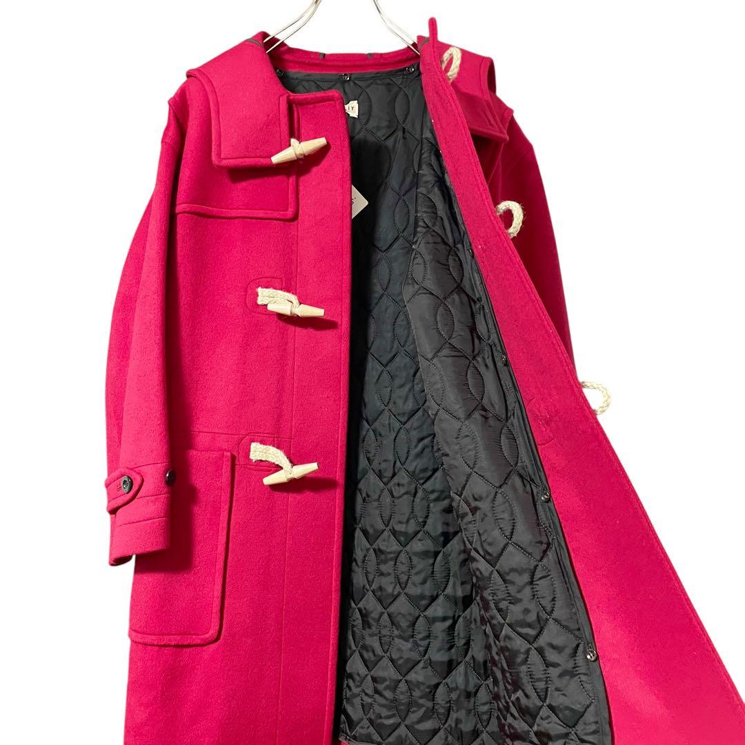 新品 超ロング ダッフルコート レッド