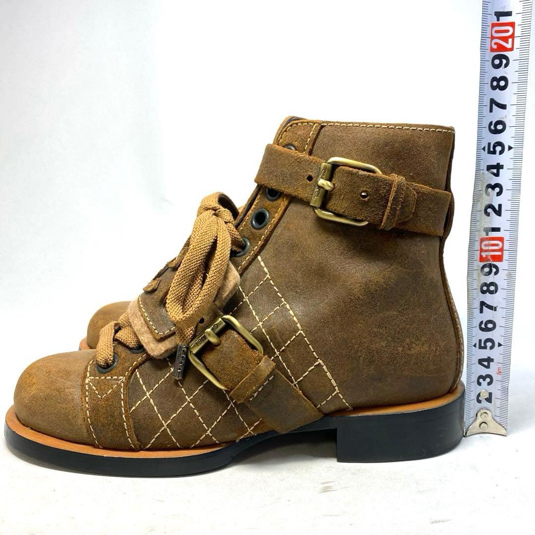 CHANEL サイズ表記「35 C」22.5センチ　ブラウン　ミドルブーツ