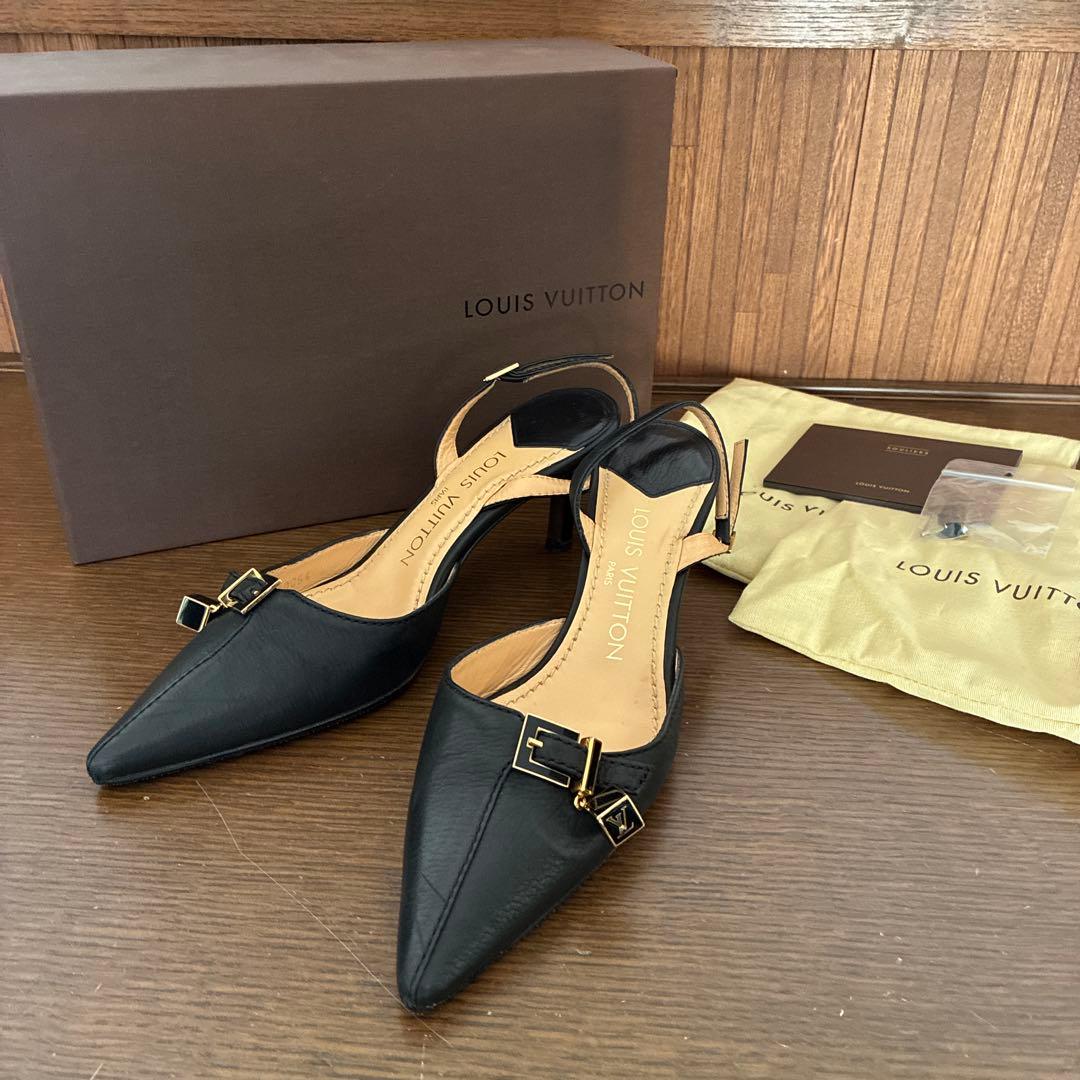 LOUIS VUITTON ブラック ハイヒールパンプス　37（24cm）