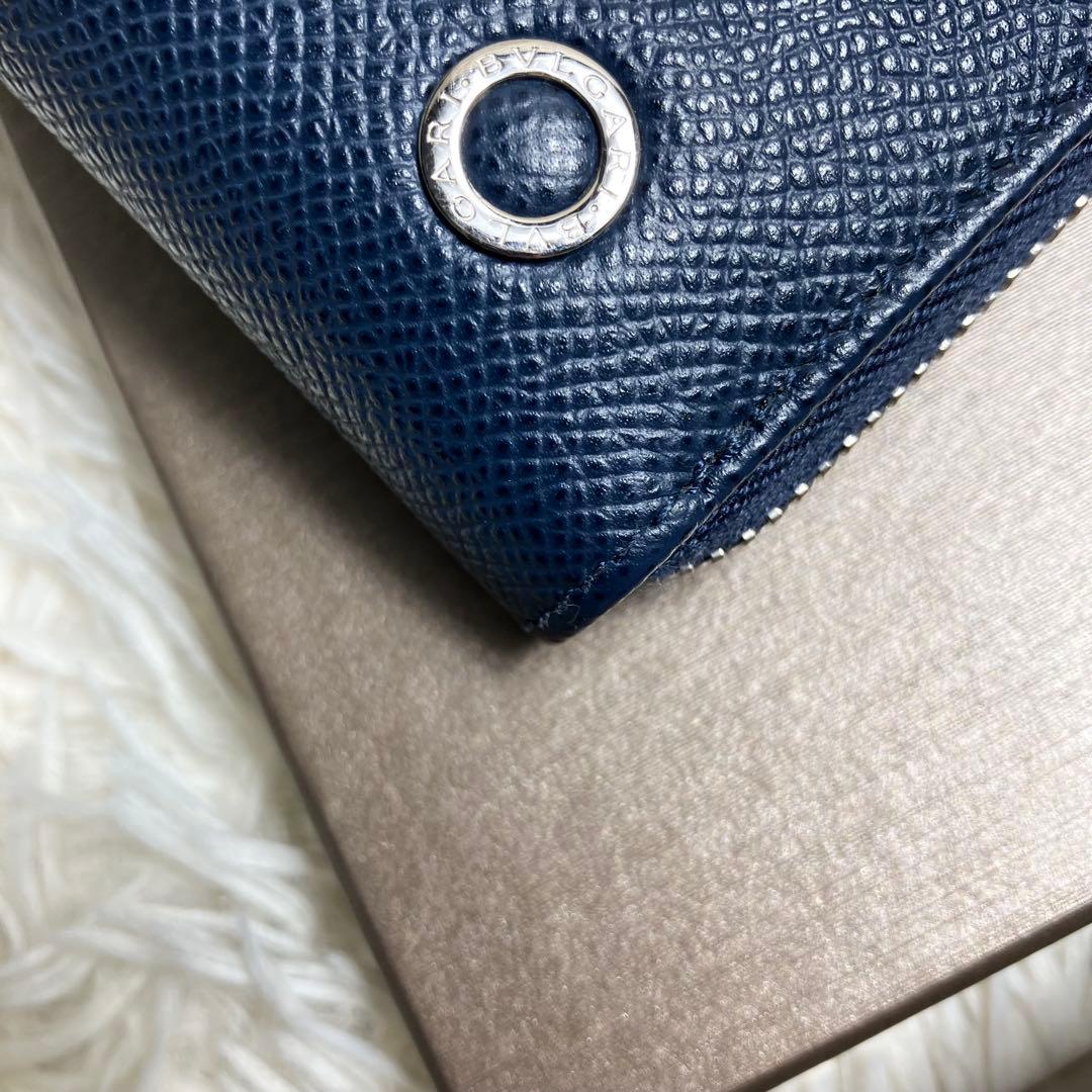 【未使用級】ブルガリ ラウンドジップ ビーゼロワンレザーネイビー FRID搭載