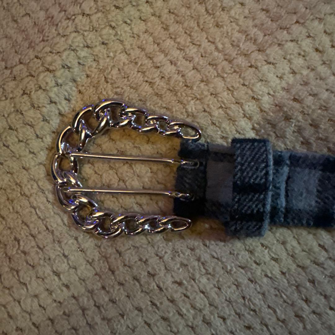 【完売品】afb ベルト belt チェック柄 黒 グレー Lサイズ 円堂守着用