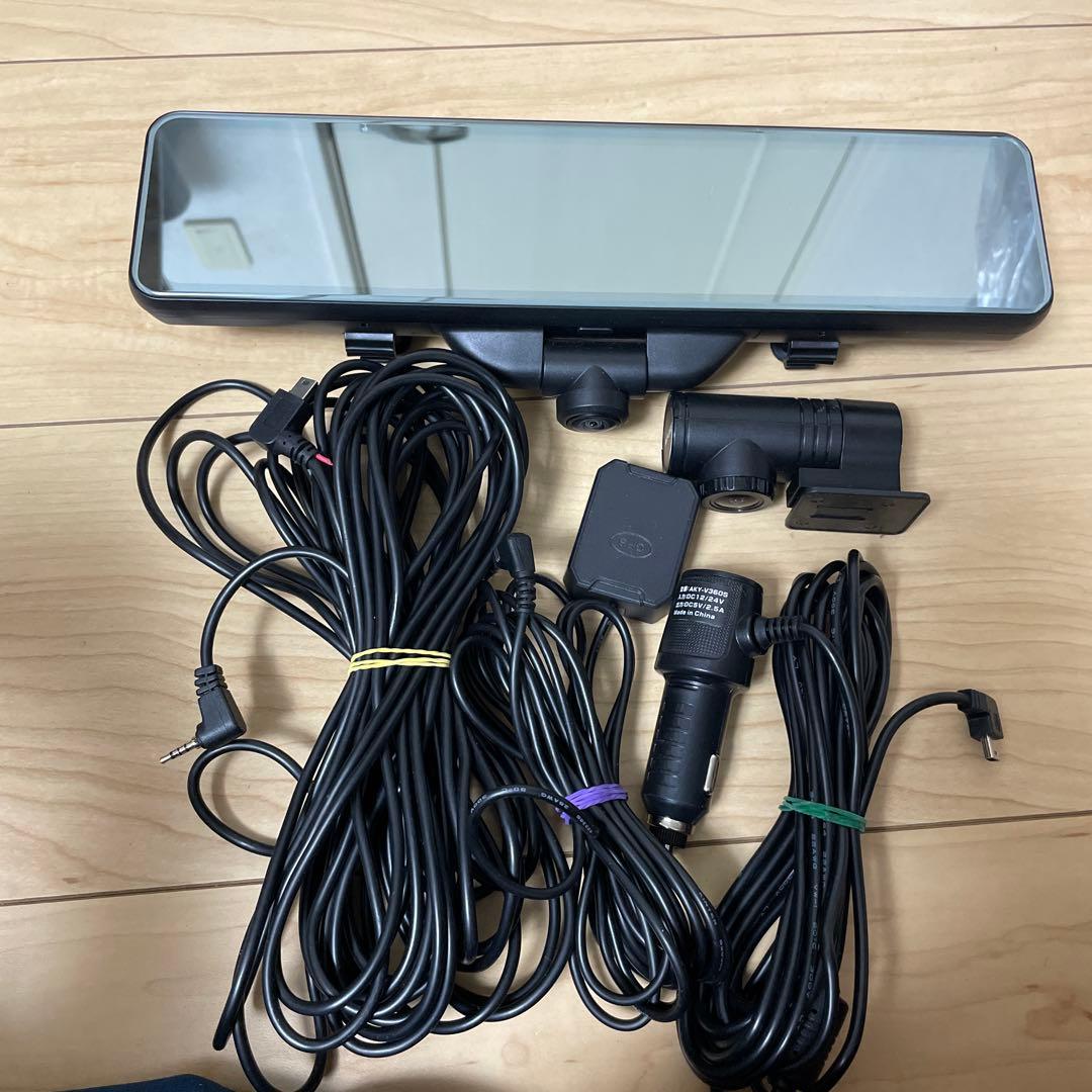 AKEEYO　AKY-V360S ルームミラー型ドラレコ 360°カメラ GPS