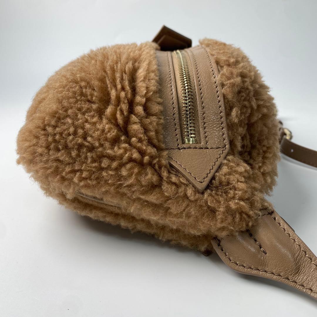 マックスマーラ MaxMara テディベア ボア ボディバッグ ウエストポーチ.