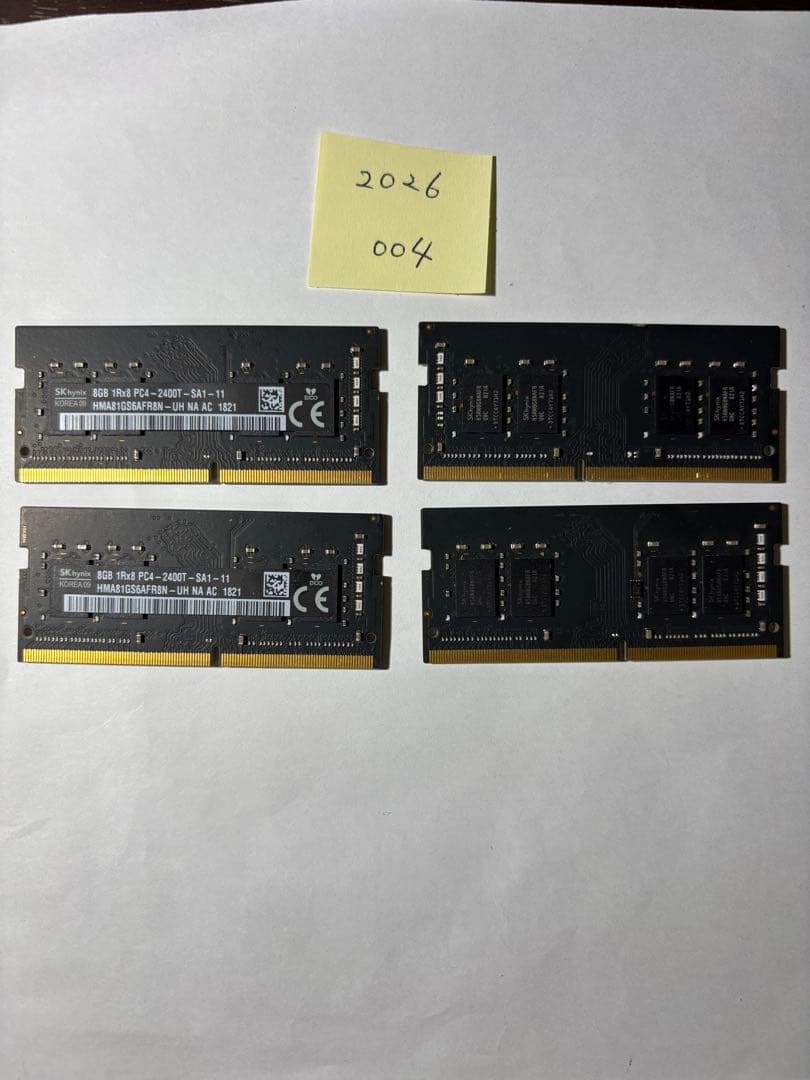 SK hynix 8GB 1Rx8 ddr4 メモリ 4枚セット