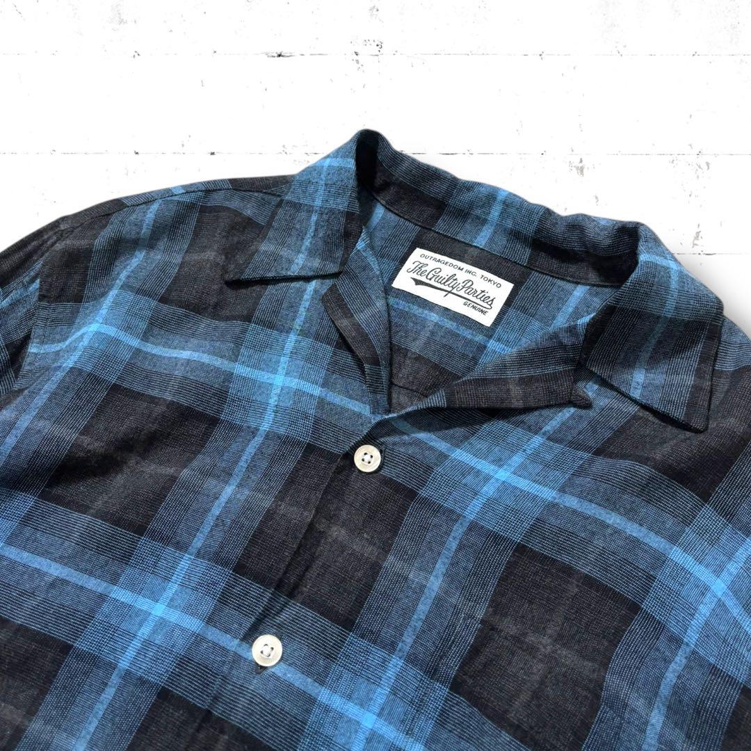 24AW WACKOMARIA オンブレチェック　レーヨン　オープンカラーシャツ