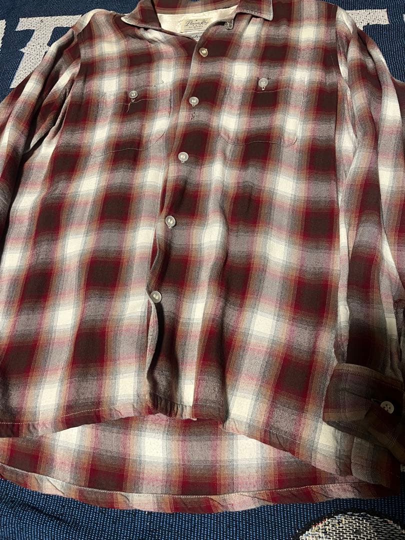 60s オンブレチェック　レーヨンシャツ