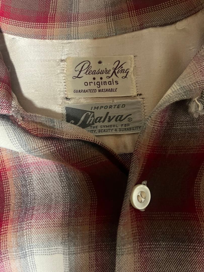 60s オンブレチェック　レーヨンシャツ