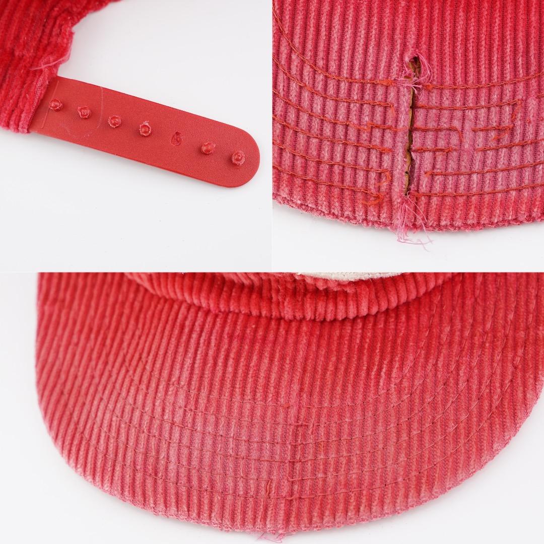 バドワイザー 帽子 キャップ 古着 90s コーデュロイ 刺繍 赤 18408