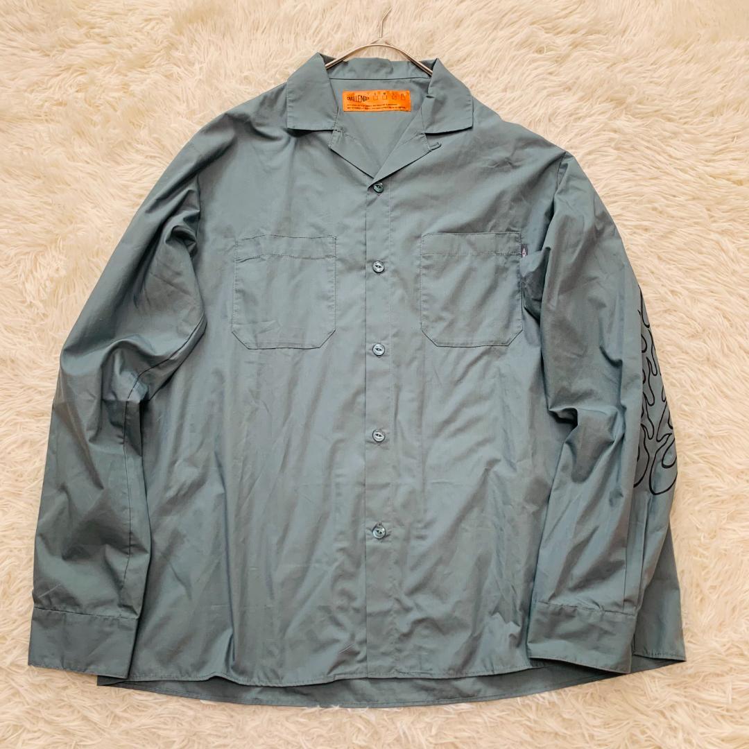 CHALLENGER　長袖　シャツ　ワークシャツ　Lサイズ　ファイヤーパターン