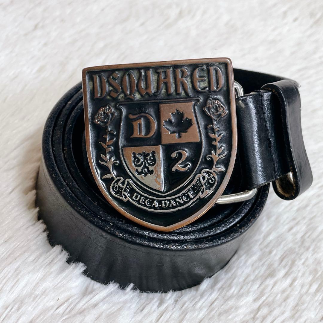 DSQUARED2 ディースクエアード エンブレム バックル レザー ベルト