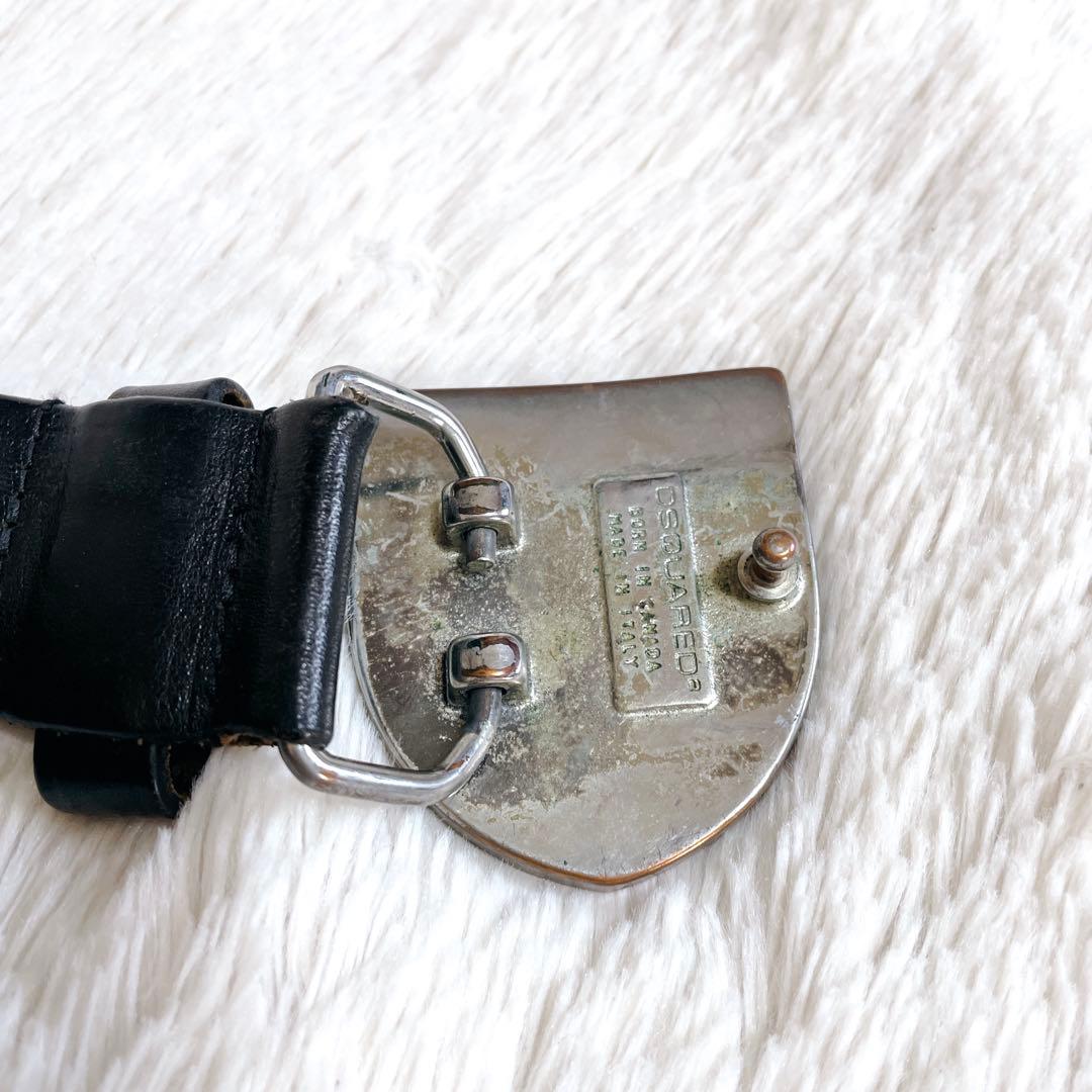 DSQUARED2 ディースクエアード エンブレム バックル レザー ベルト