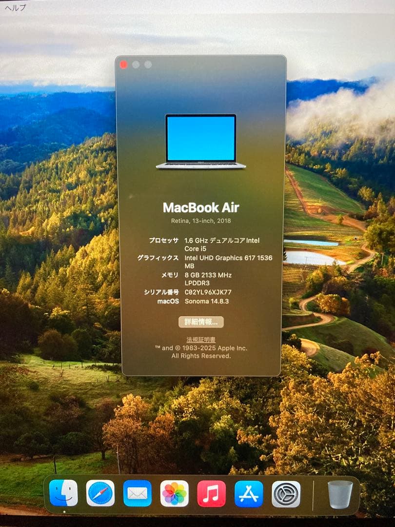 MacBook Air (Retina,13インチ,2018)/MRE82J/A
