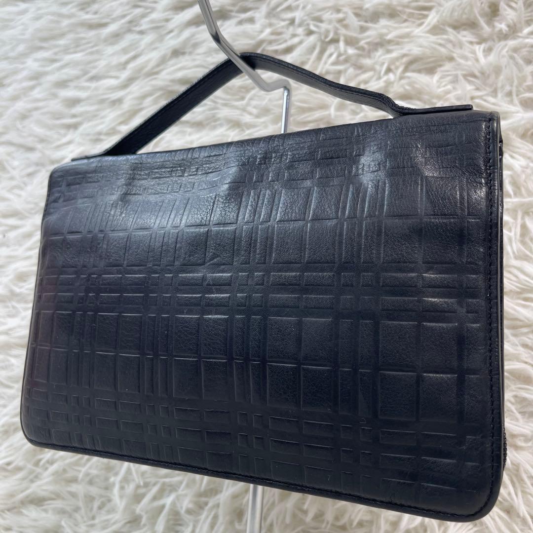 美品✨BURBERRY トラベルケース クラッチバッグ 小銭入 札入 長財布 黒