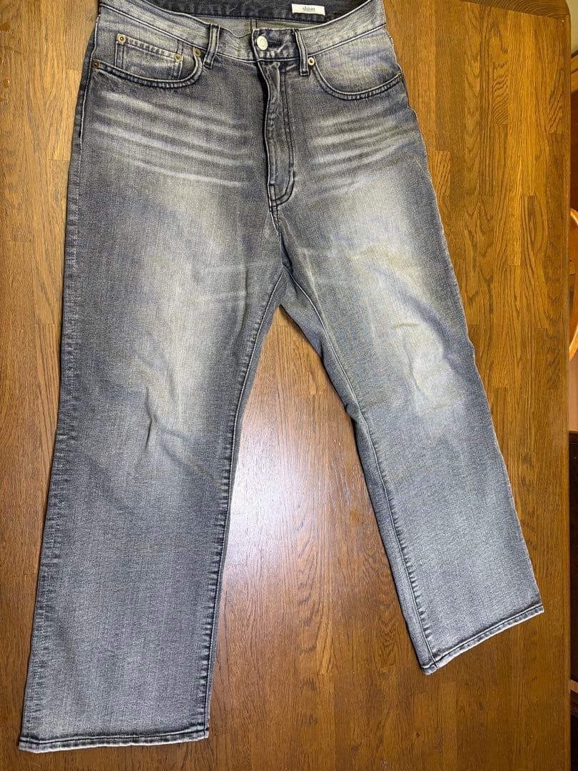 shiun シウン　FLARE SLUB DENIM PANTS