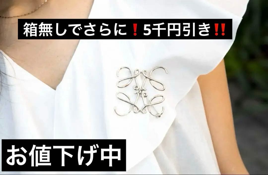 【極美品】LOEWE シルバー アナグラムブローチ