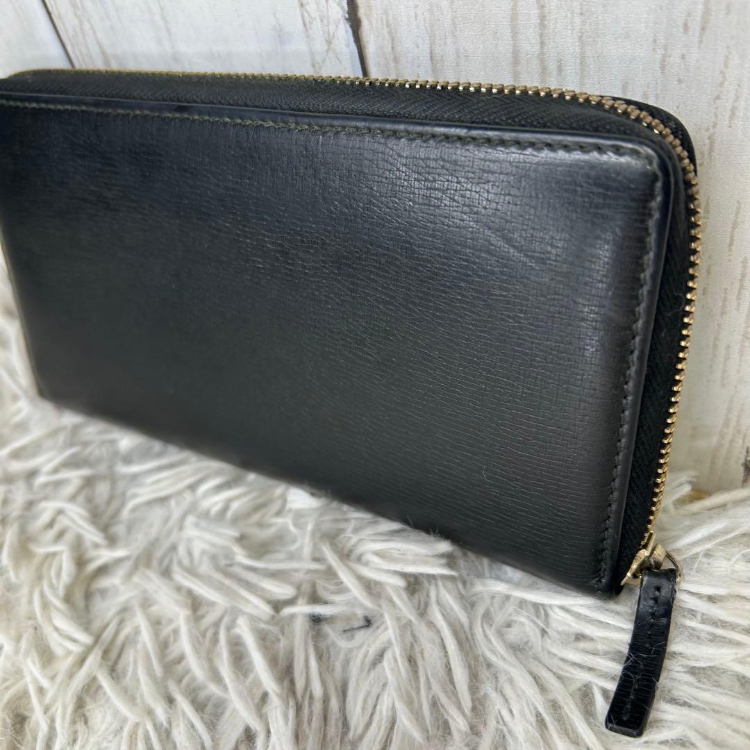 GUCCI グッチ 長財布 レザー ラウンドファスナー インターロッキング